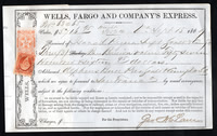 Wells Fargo and Company's Express w R15c and Nevada Tax Stamp (1869 September 15)