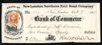 1862.10.07 - Early Use - New London Northern Rail Road Company #1509 w R6c