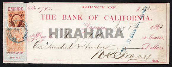 Empire Mill Mining Company w R15c and Nevada Tax Stamp (1868 August)