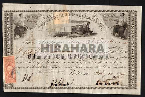 Baltimore and Ohio Rail Road Company 04 Front w R44c (1869 February)