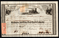 Baltimore and Ohio Rail Road Company 02 Front w R44c (1869 February)